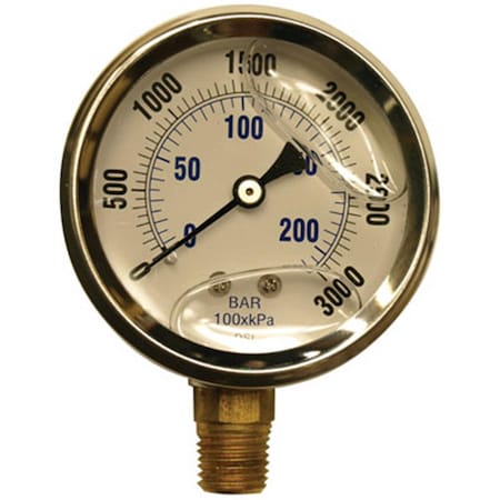 Gizmo 99019109 2.5 in. Stainless SteelGlycerin Pressure Gauge GI831119